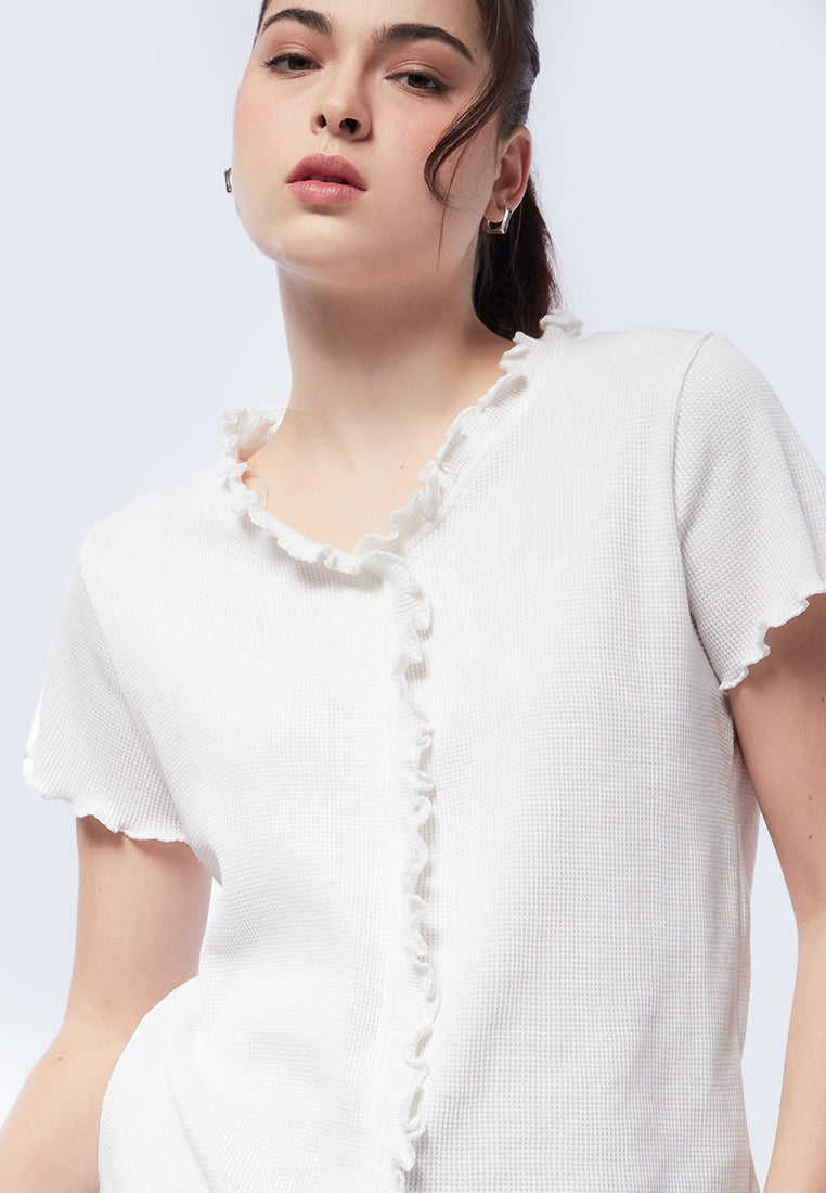 Short Sleeve Ruffled Top