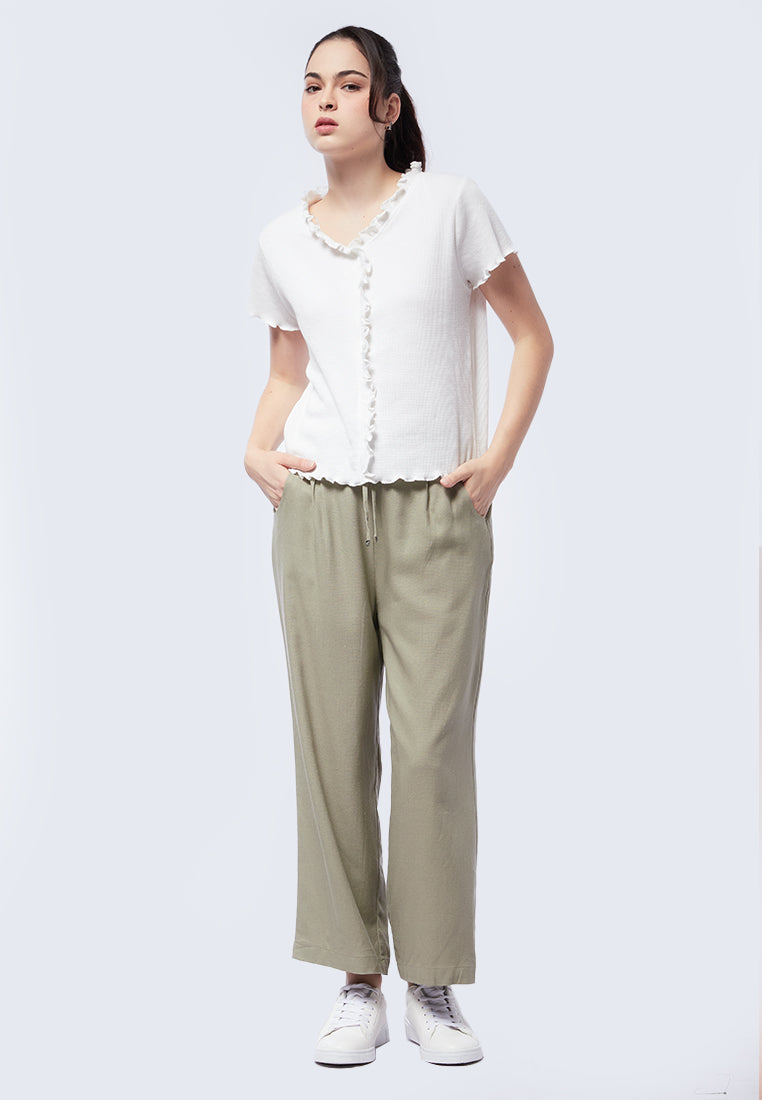 Short Sleeve Ruffled Top