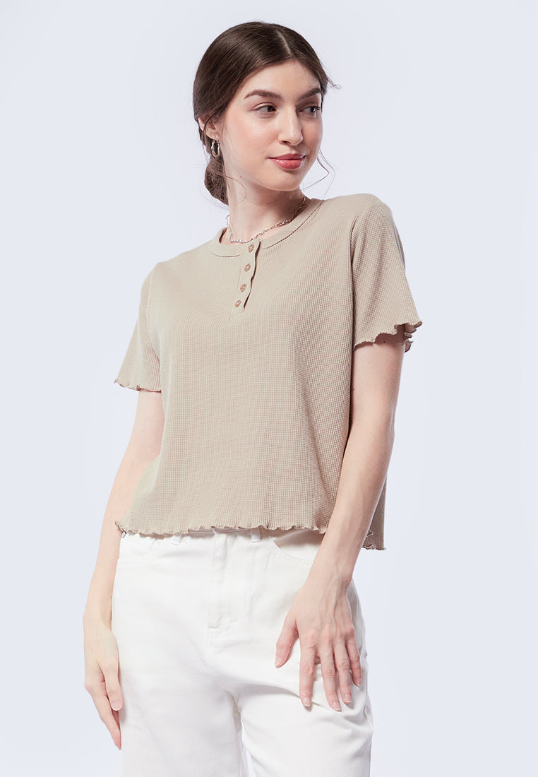 Button Up Short Sleeve Top
