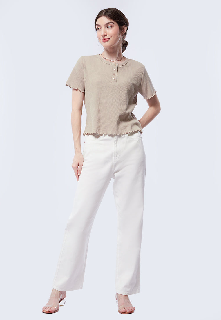 Button Up Short Sleeve Top