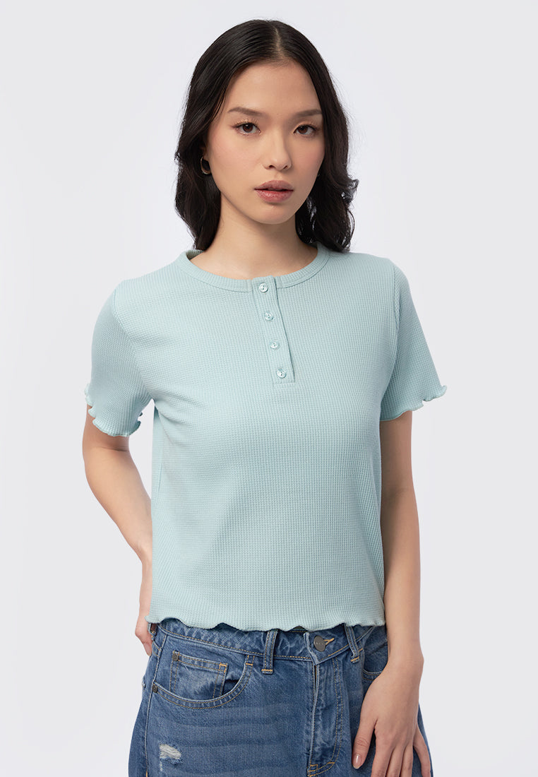 Button Up Short Sleeve Top