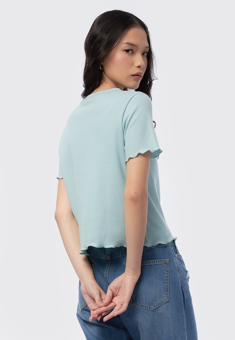 Button Up Short Sleeve Top