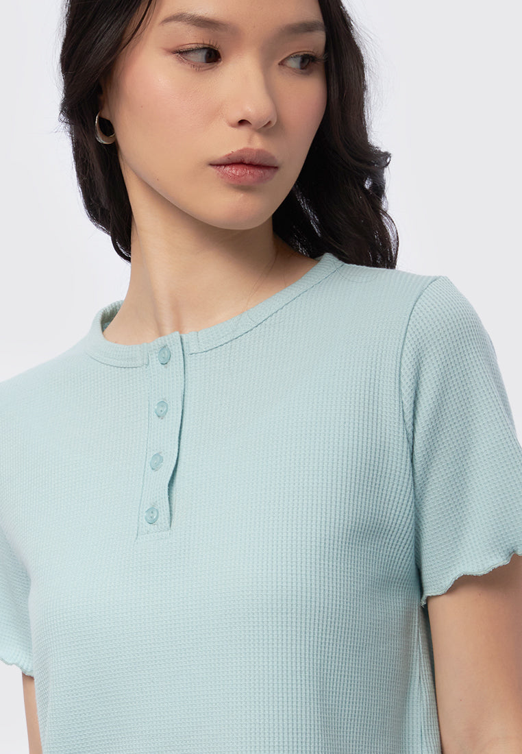 Button Up Short Sleeve Top