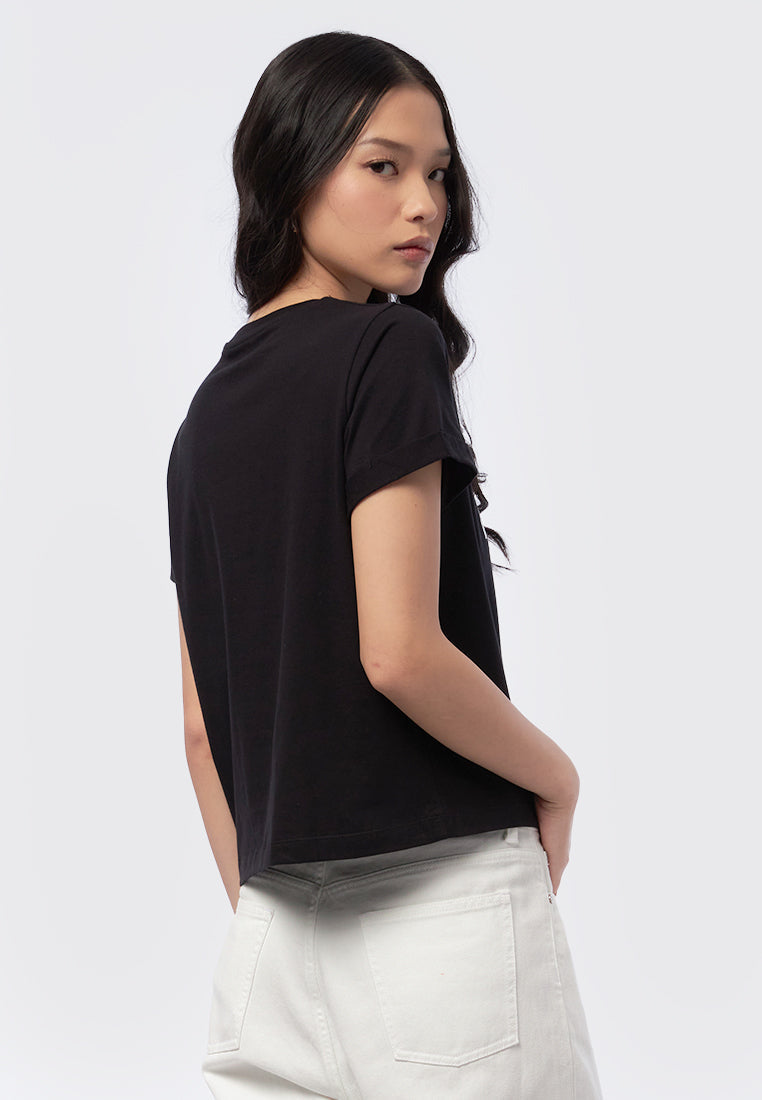Short Sleeve Cropped Graphic Tee