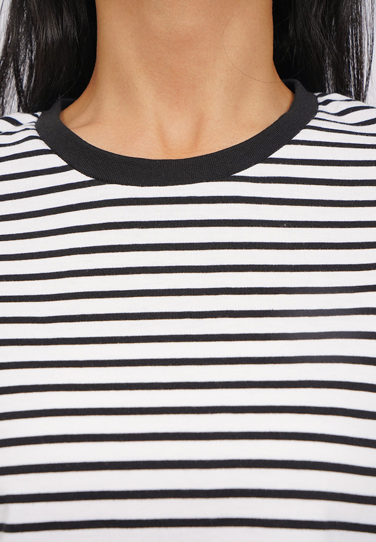 Contrast Collar Stripes T-Shirt