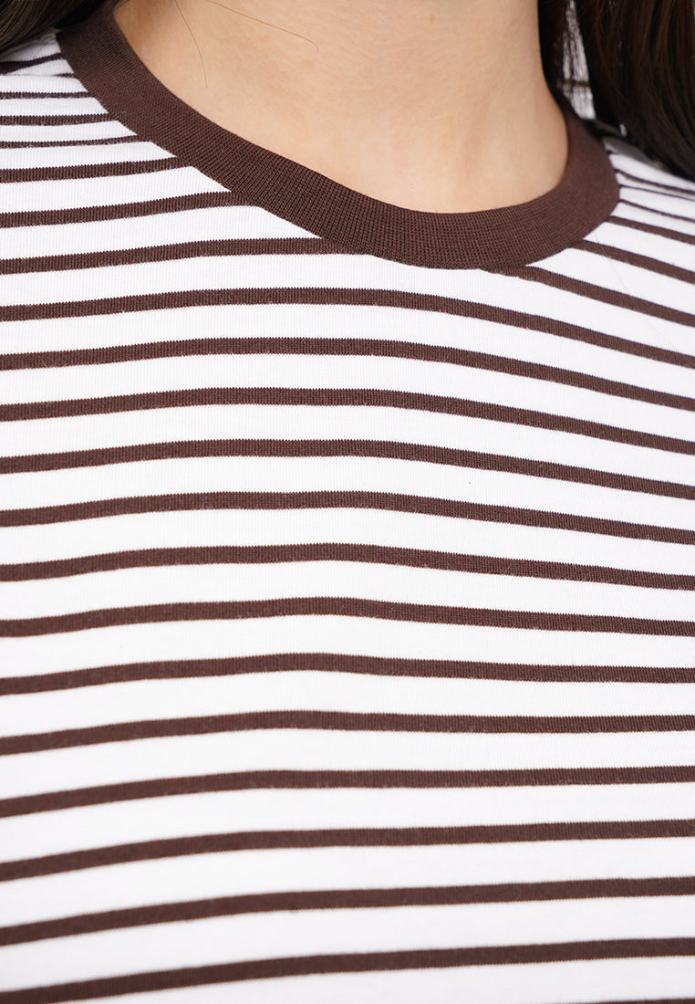 Contrast Collar Stripes T-Shirt