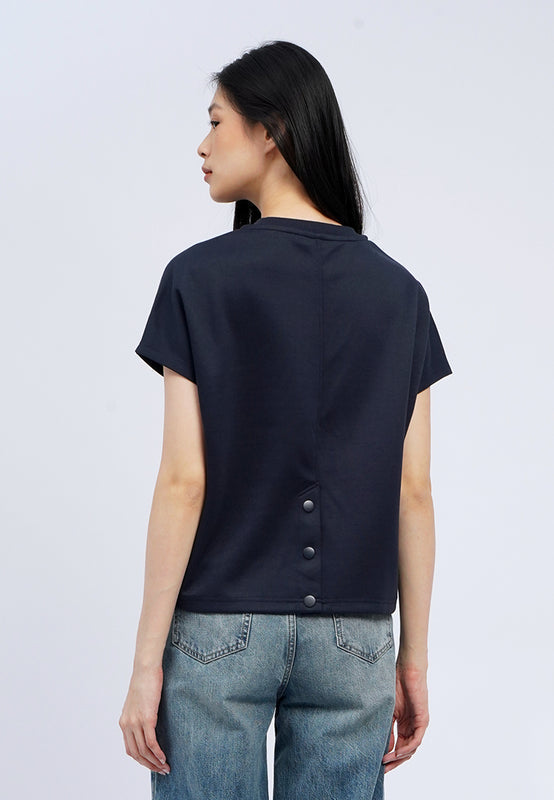 Button Details Boxy Top