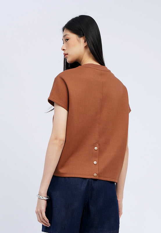 Button Details Boxy Top