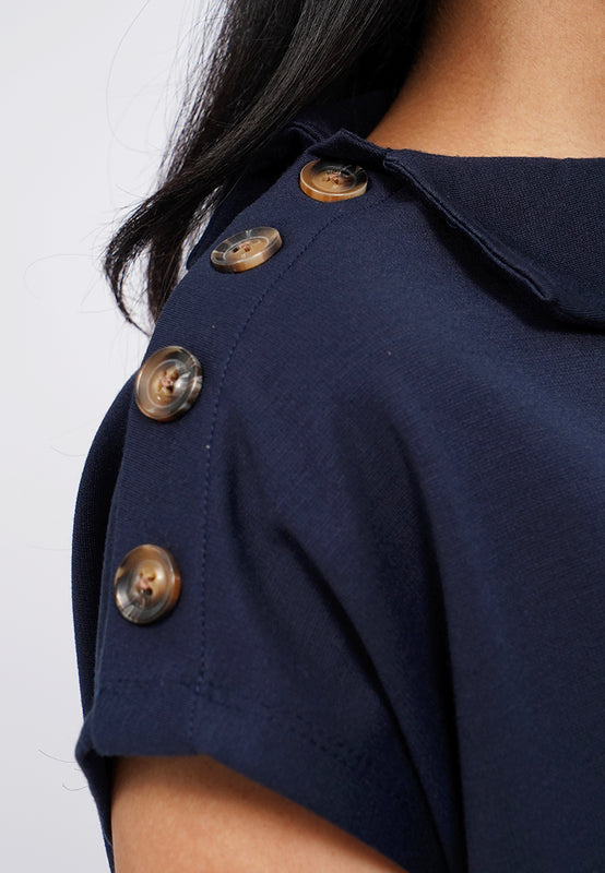 Short Sleeve Mock Collar Top