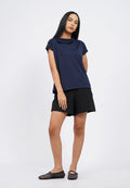 Short Sleeve Mock Collar Top