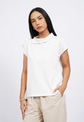 Short Sleeve Mock Collar Top