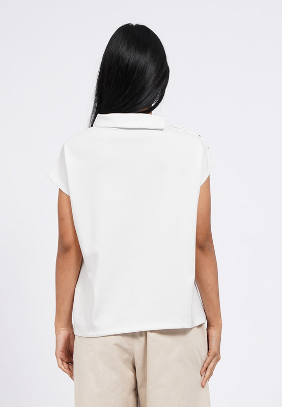Short Sleeve Mock Collar Top