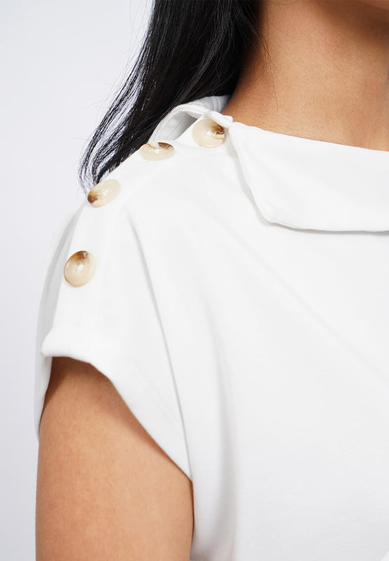 Short Sleeve Mock Collar Top