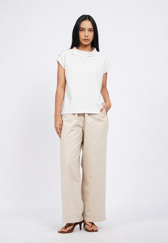 Short Sleeve Mock Collar Top