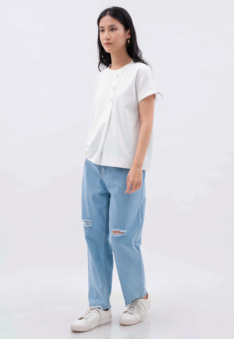 Top with Button Chest Details