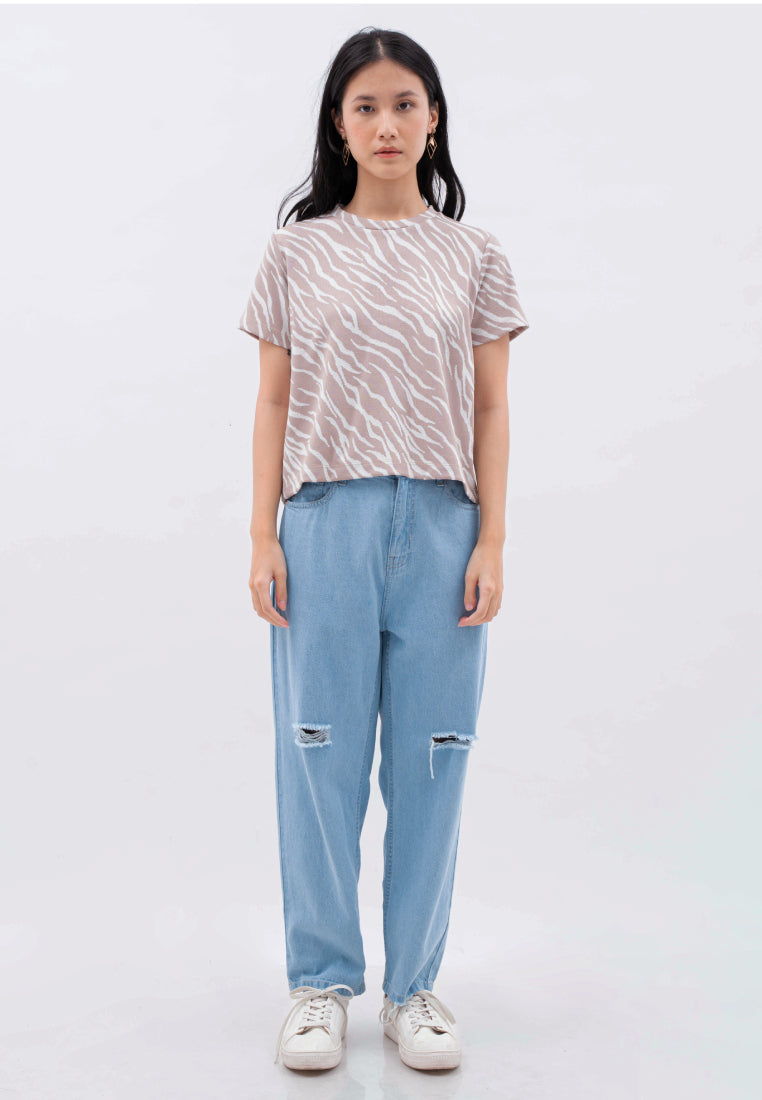 Printed Short Sleeve Top