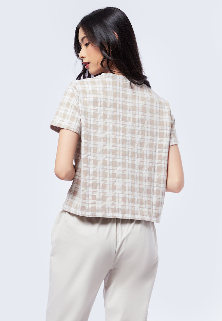 Short Sleeve Printed Knit Top