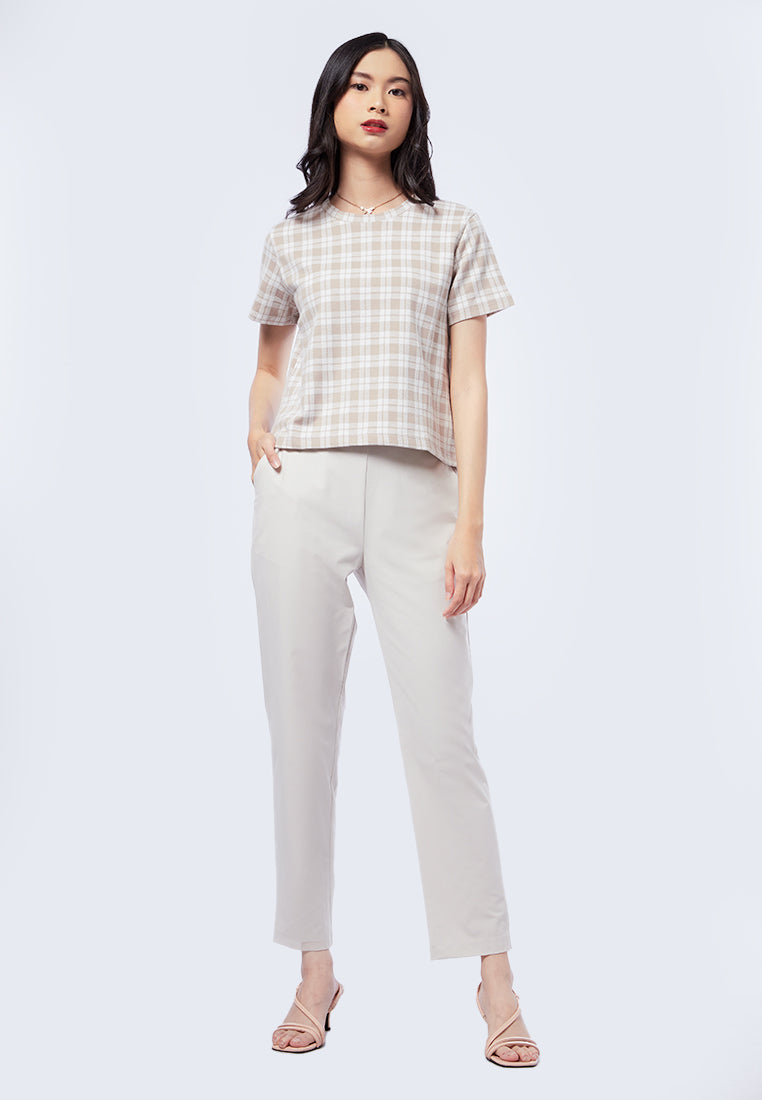 Short Sleeve Printed Knit Top