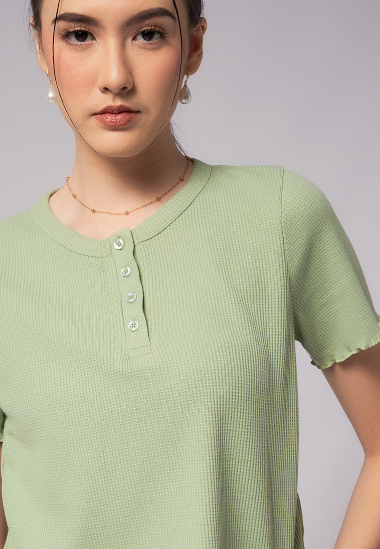 Button Up Short Sleeve Top