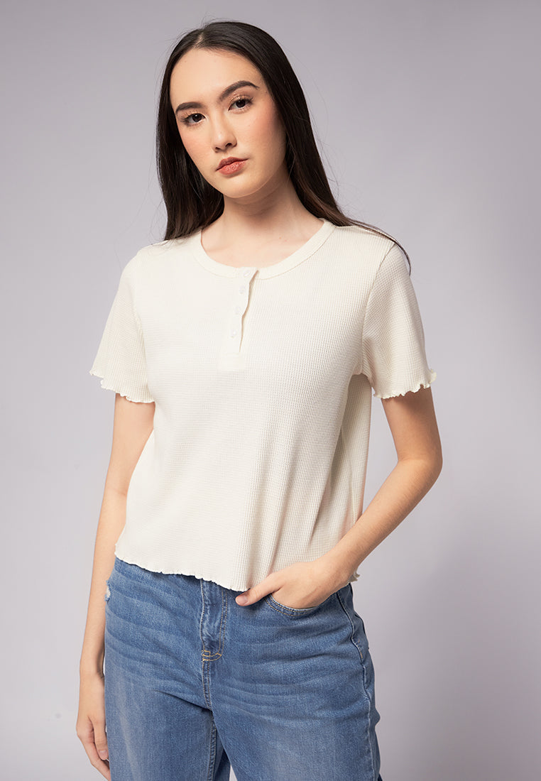 Button Up Short Sleeve Top