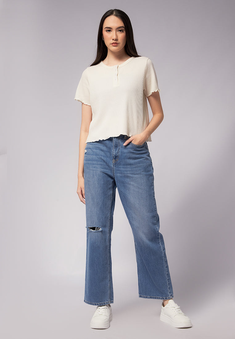 Button Up Short Sleeve Top