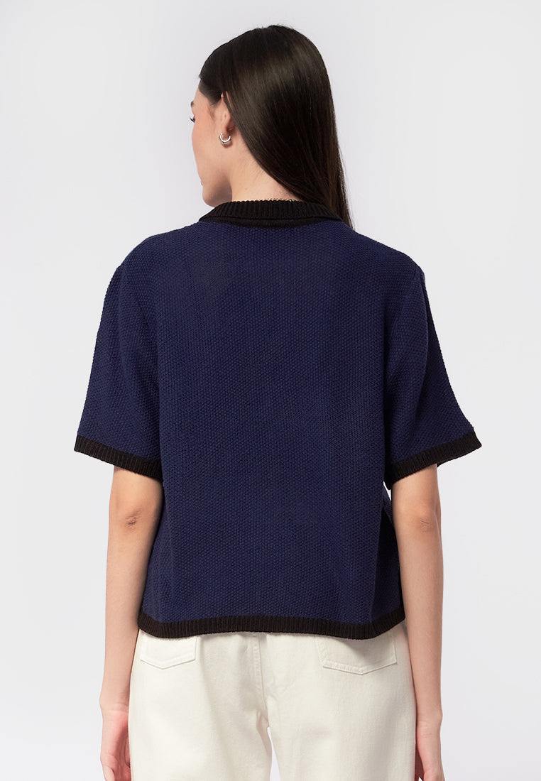 Short Sleeve Knit Crop Top