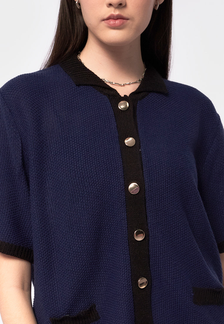Short Sleeve Knit Crop Top