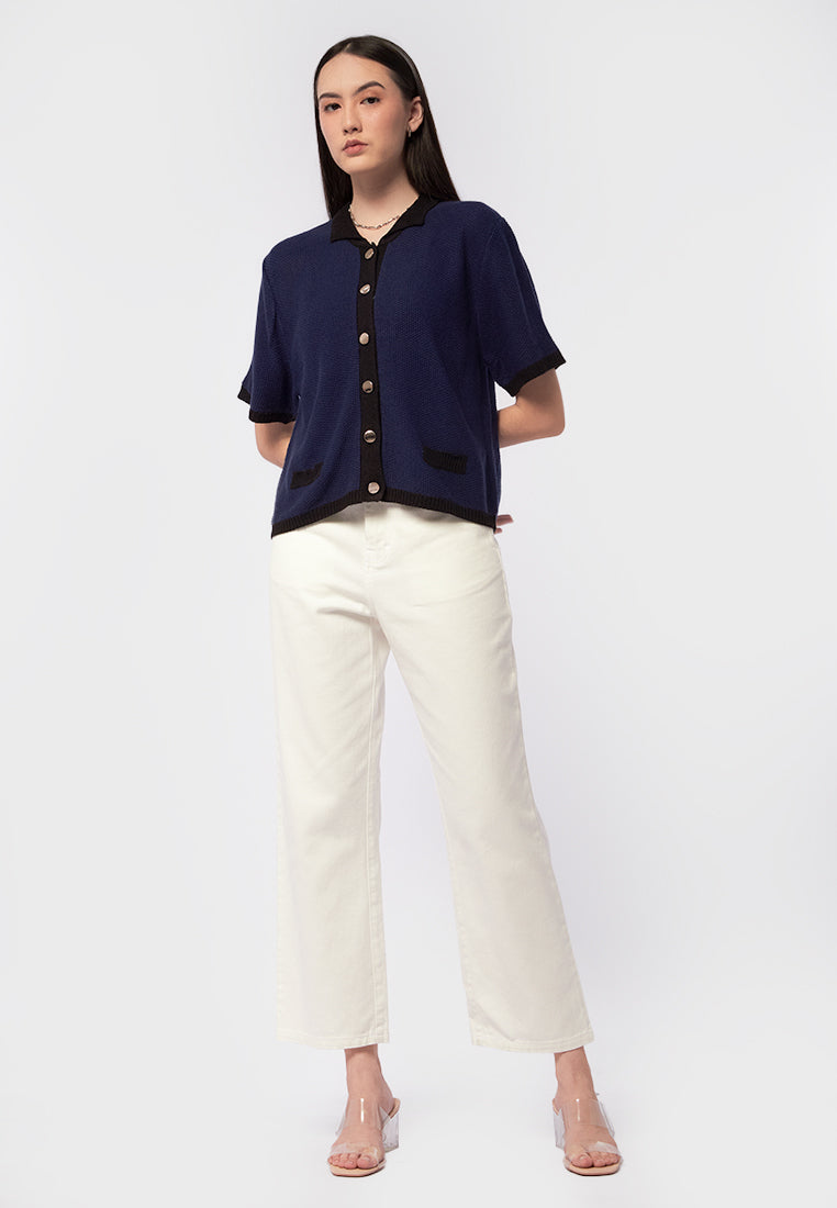 Short Sleeve Knit Crop Top