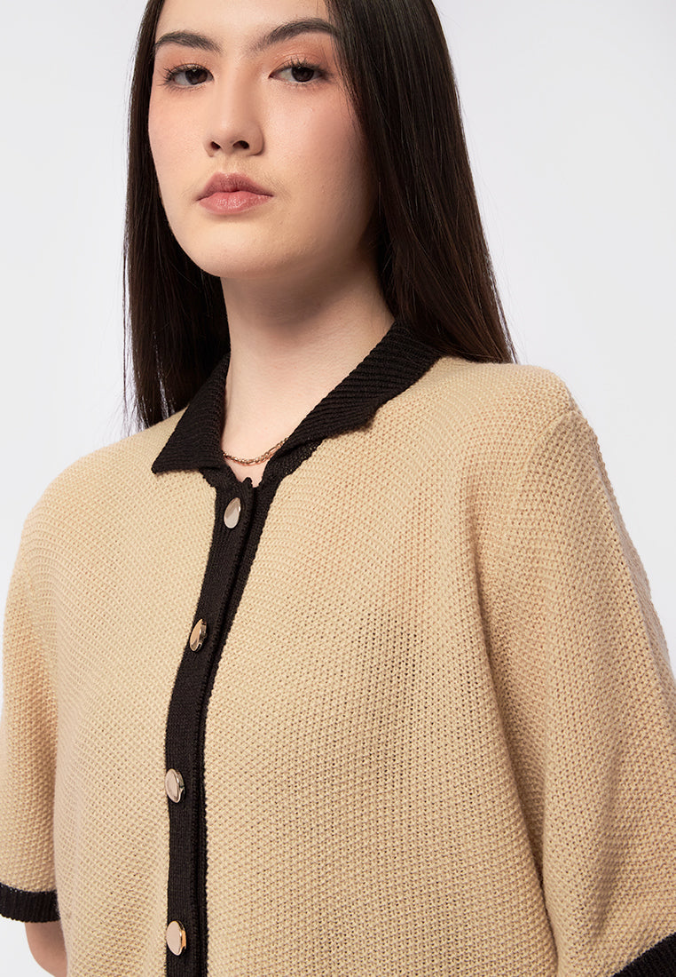 Short Sleeve Knit Crop Top