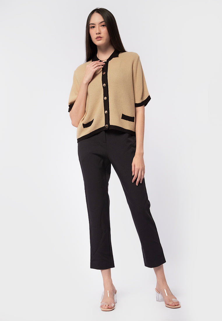 Short Sleeve Knit Crop Top