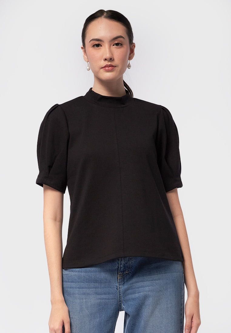 Puffy Short Sleeve Knit Top