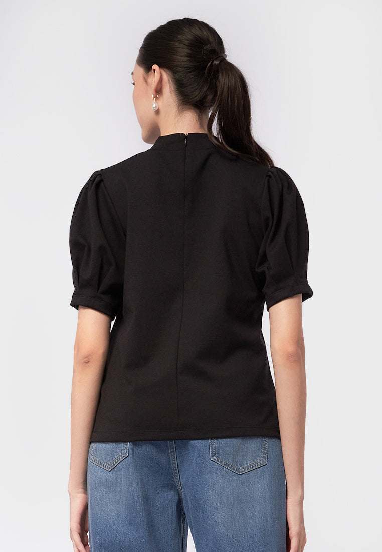 Puffy Short Sleeve Knit Top