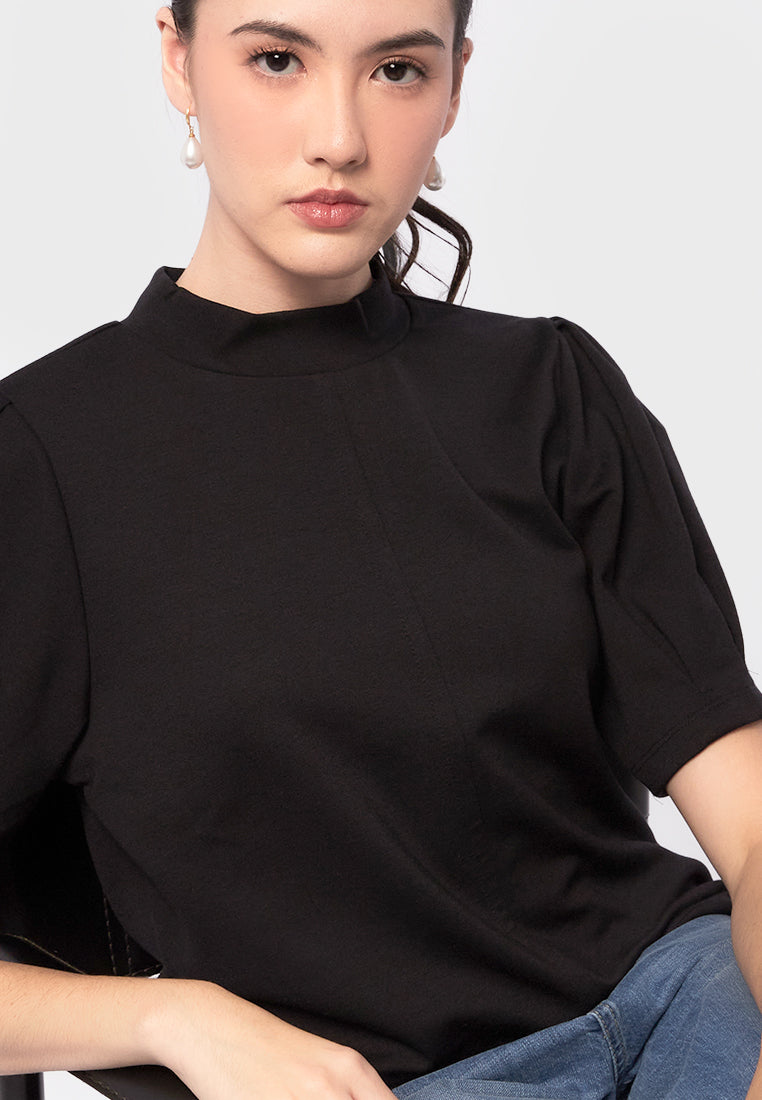 Puffy Short Sleeve Knit Top
