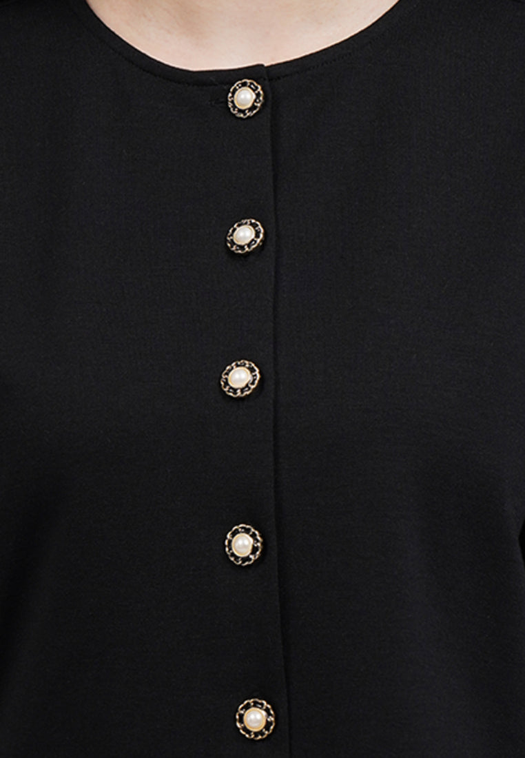Round Neck Puff Sleeves Top