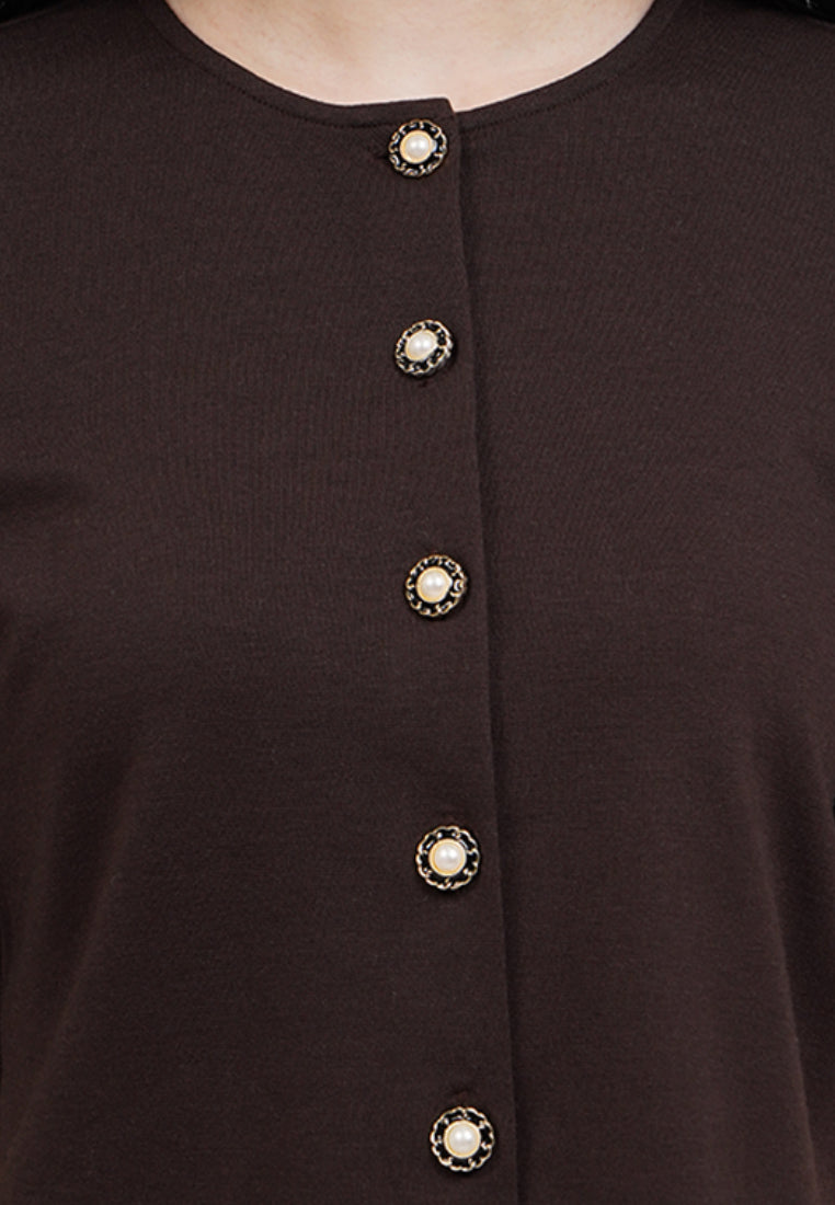 Round Neck Puff Sleeves Top