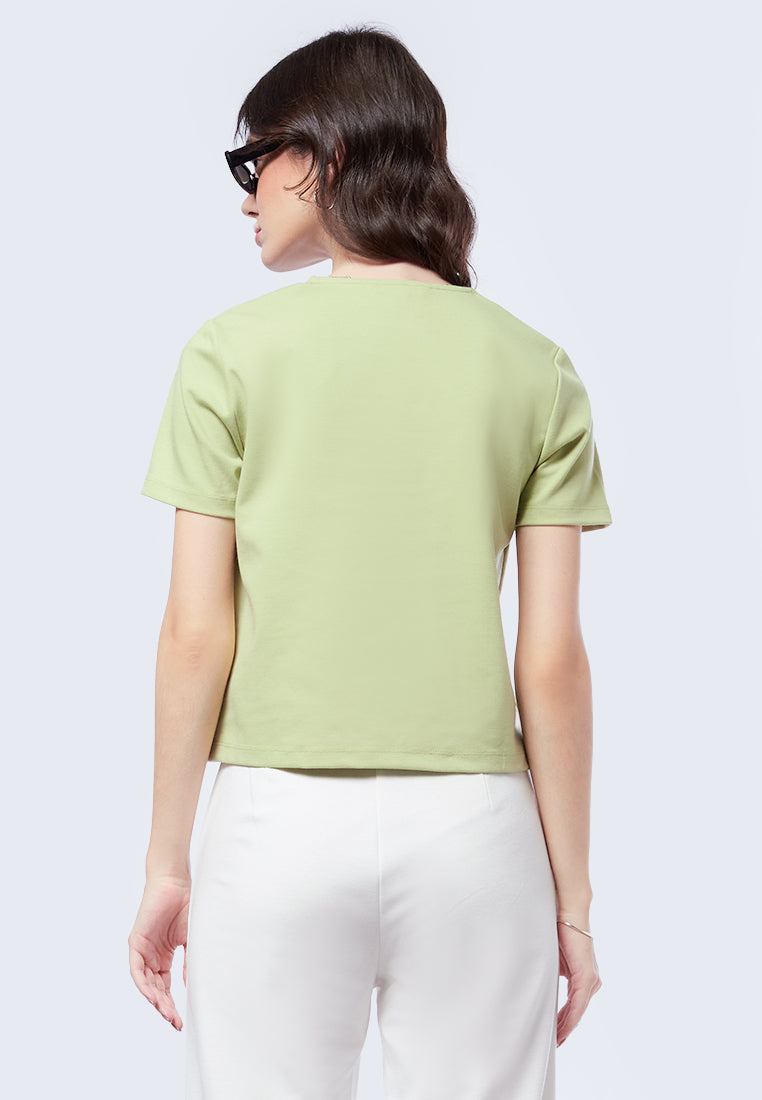 Double Breasted Short Sleeve Top