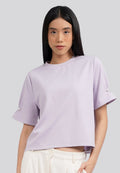 Short Sleeve Top with Pearl Details Lilac
