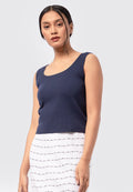 Sleeveless Knit Top Navy
