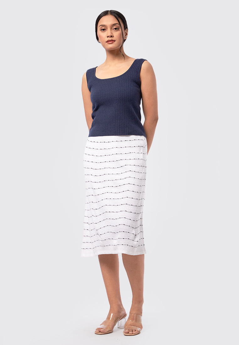 Sleeveless Knit Top Navy