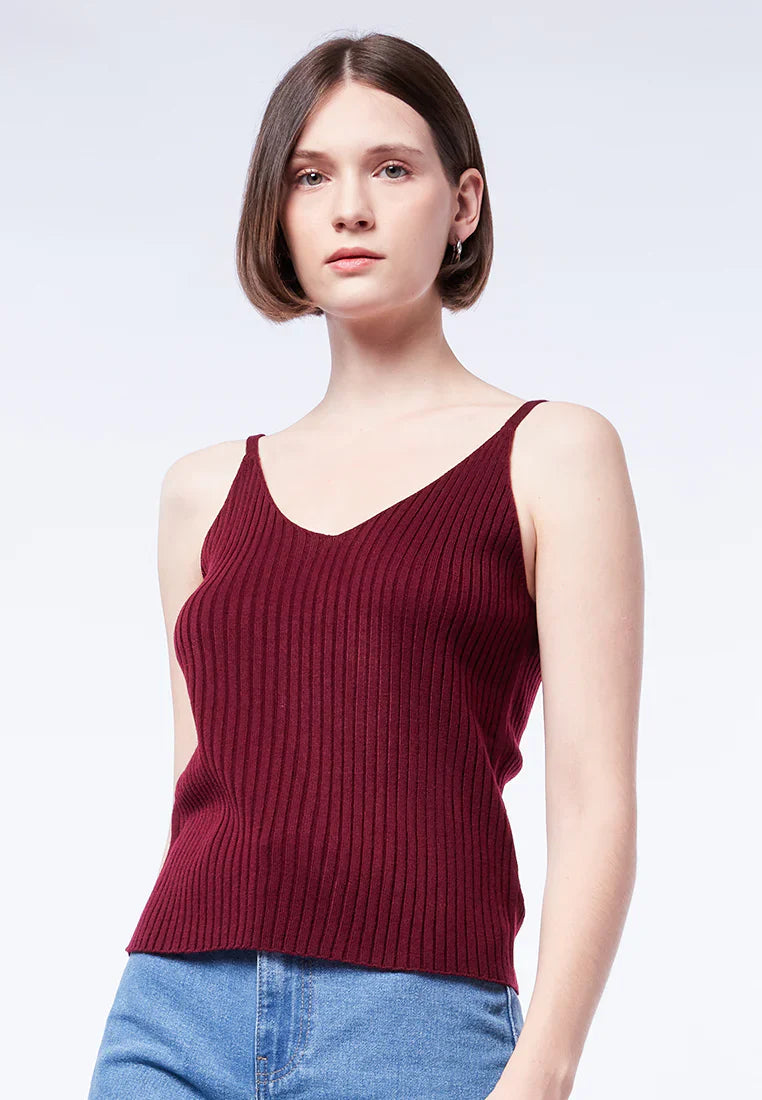 V-Neck Knit Tank Top