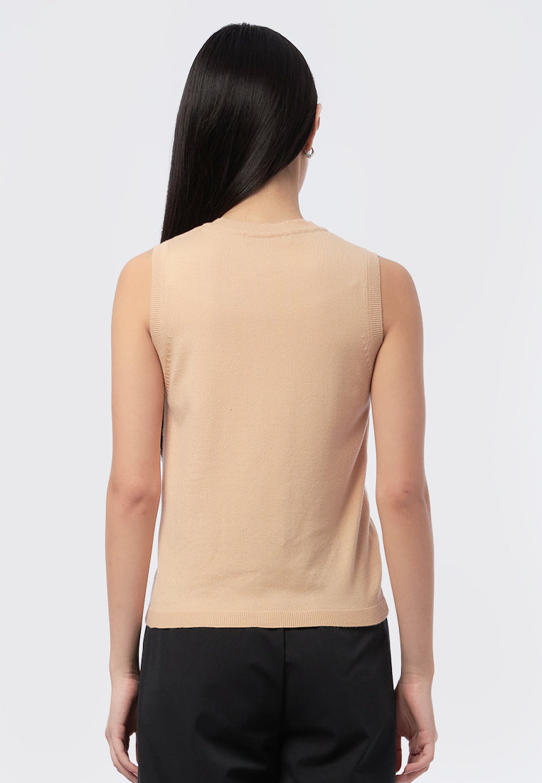 Sleeveless Knit Cropped Top