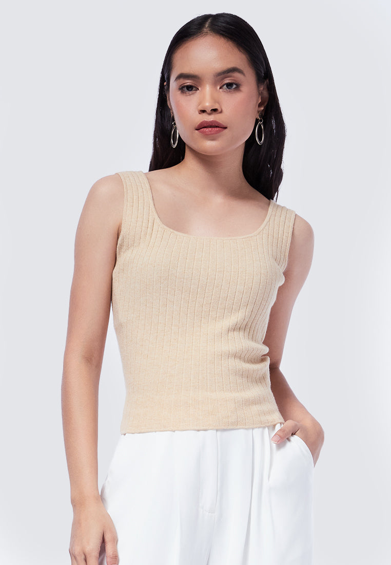 Square Neck Sleeveless Crop Top