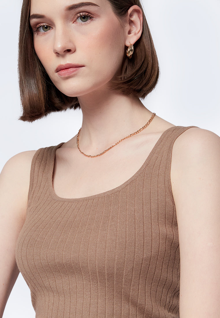 Scoop Neck Knit Tanktop