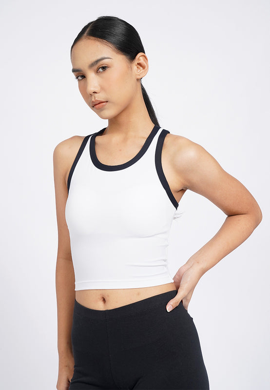 Contrast Details Tank Bra
