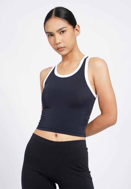Contrast Details Tank Bra