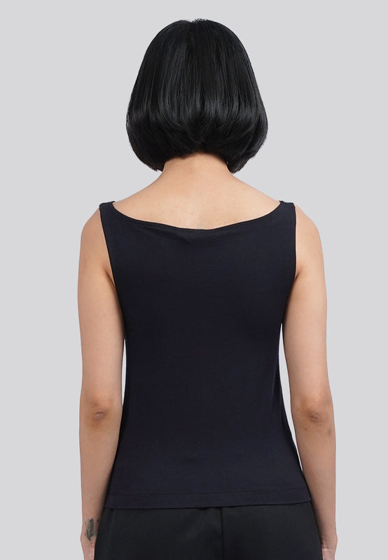 Sleeveless Boat Neck Active Top