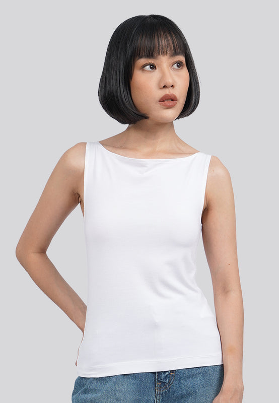 Sleeveless Boat Neck Active Top