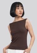 Sleeveless Boat Neck Active Top