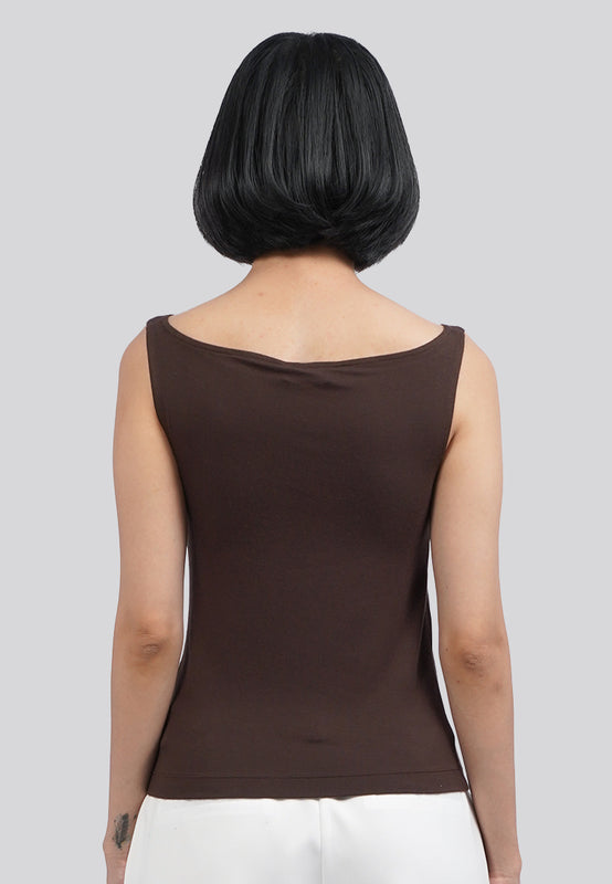 Sleeveless Boat Neck Active Top