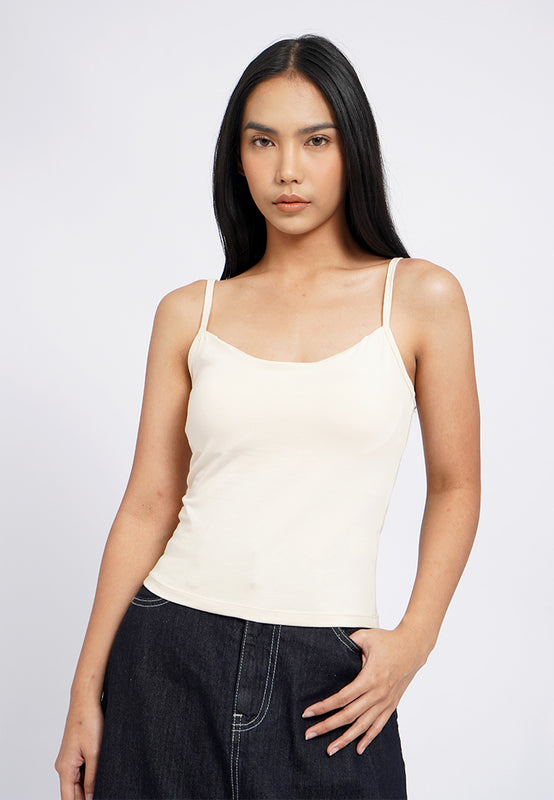 Fitted Spaghetti Strap Bra Top